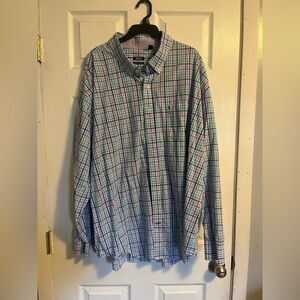 Izod Blue and Pink Plaid Button-Down Shirt